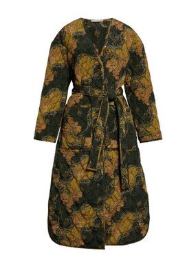 Ulla Johnson Theo Coat • Silk Quilted Paisley • XS/Petite • Alpine